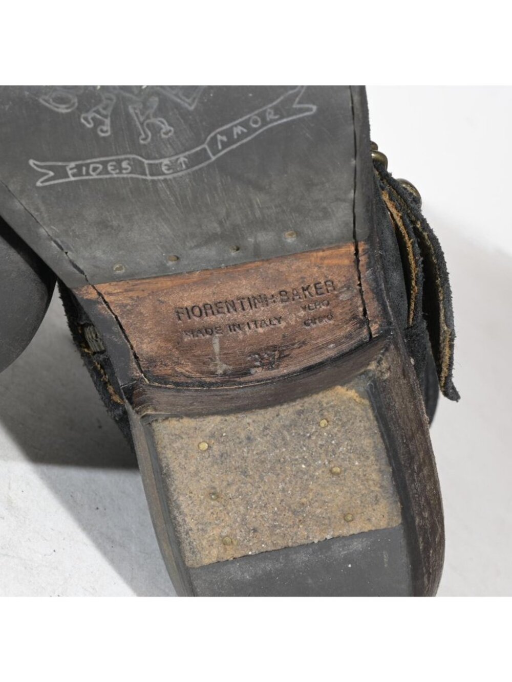 Black Suede Ankle Boots Almond Toe Buckle Strap Inside Zip Moto Made in Italy Wo - Picture 7 of 8